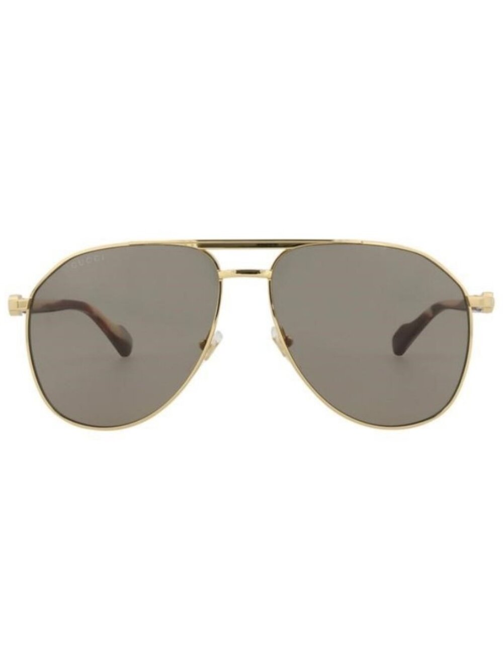 New Gucci Mens Aviator Gold Gold Brown Fashion Designer Sunglasses
